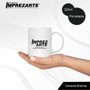 Caneca  325ml Porcelana branca tamanho arte 205x95mm    importada