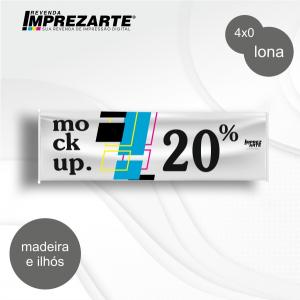 Faixa Lona 440g Personalizado 4x0 Impressão solvente UltraChrome GS3 Epson Bastão madeira e ponteiras 